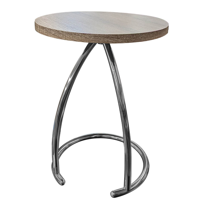Table d'appoint chrome taupe