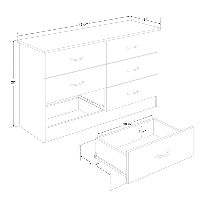 Bureau double 6 tiroirs