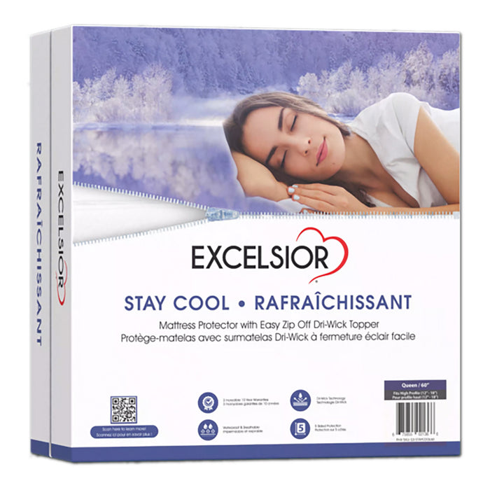 Excelsior 
Rafraîchissant protége-matelas et sur-matelas en dri-cool